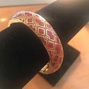 Gold/red/orange hinge bracelet